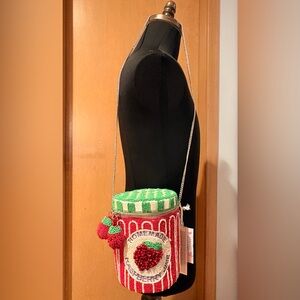 Raspberry Jam Beaded Crossbody Bag